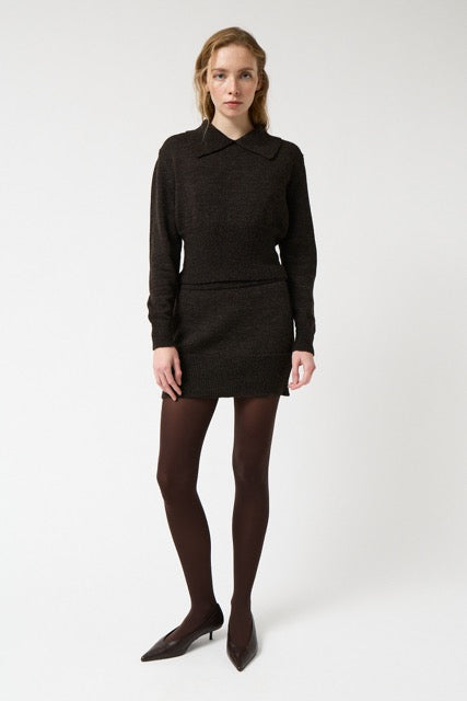 AMT.STUDIO CRYSTAL JERSEY Pullover, braun