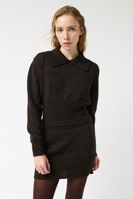 AMT.STUDIO CRYSTAL JERSEY Pullover, braun