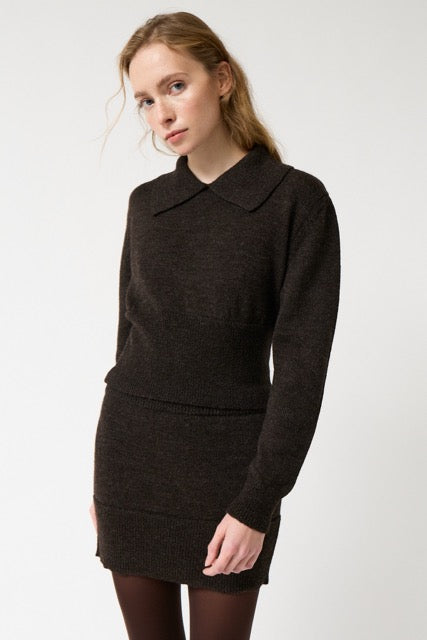 AMT.STUDIO CRYSTAL JERSEY Pullover, braun