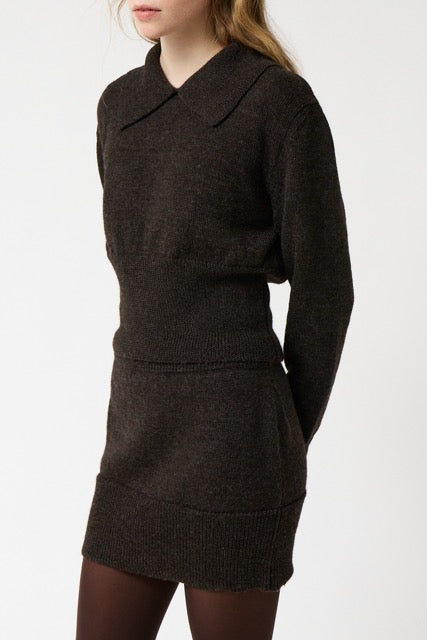 AMT.STUDIO CRYSTAL JERSEY Pullover, braun