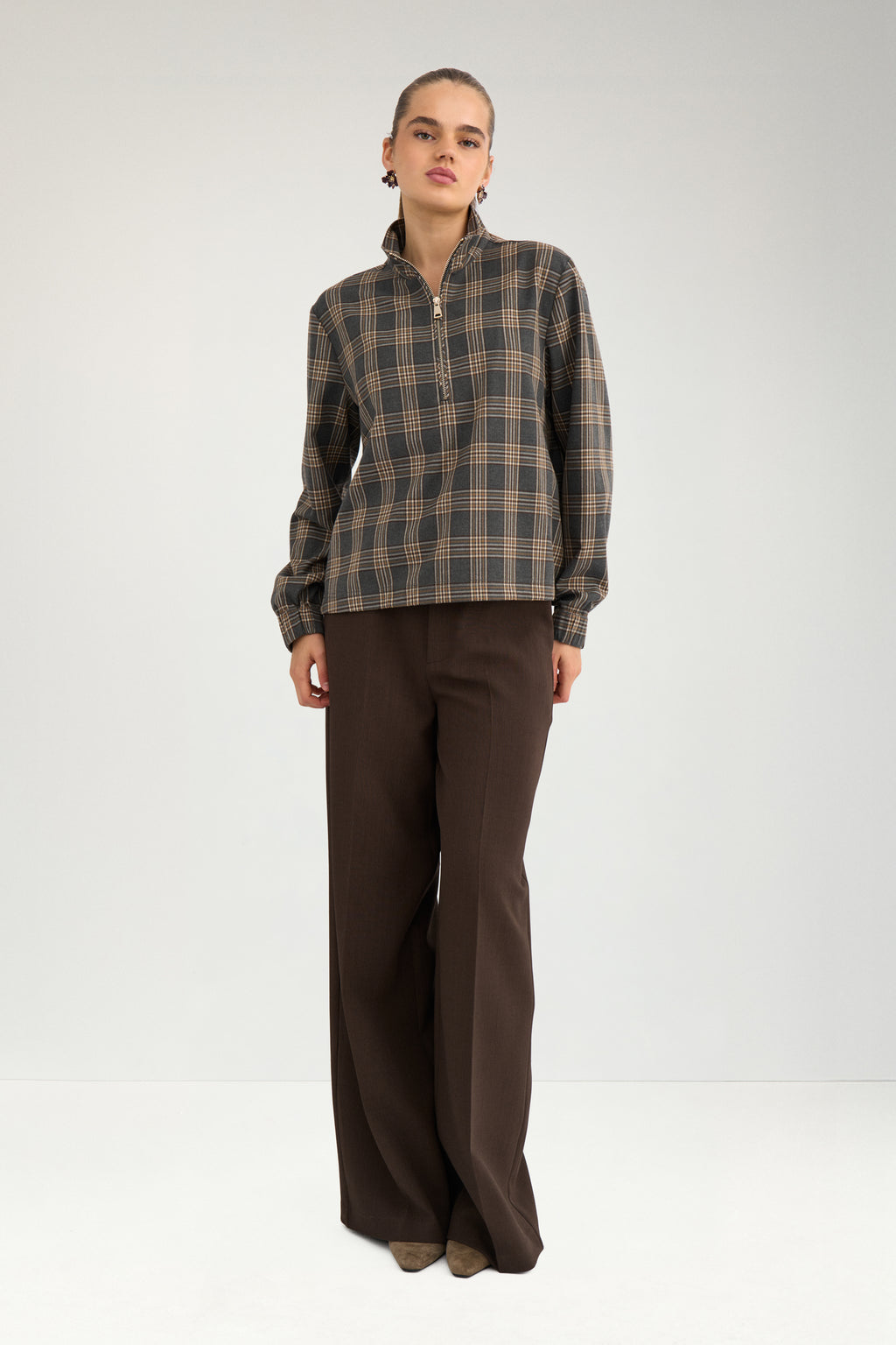 NÜMPH NUKAMALA Bluse, dark grey melange