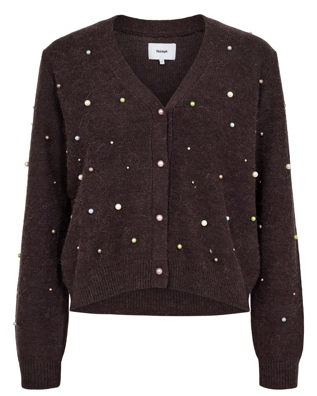 NÜMPH NUBIDDA Cardigan, chocolate plum