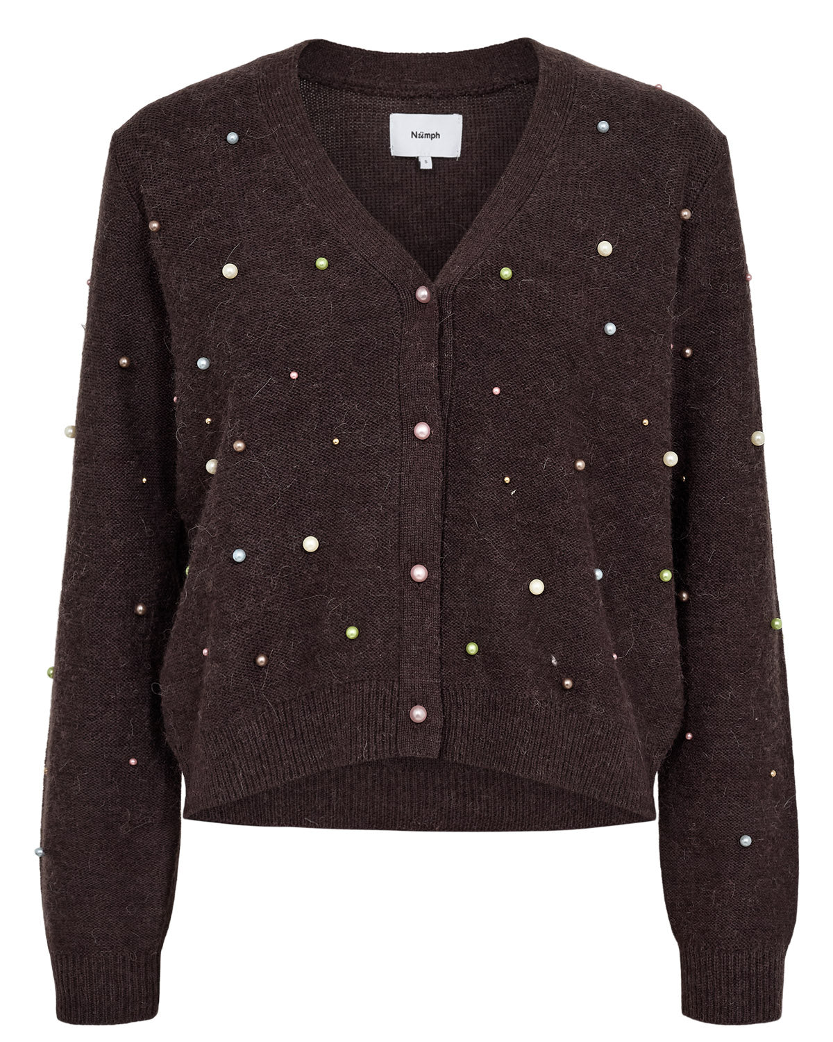 NÜMPH NUBIDDA Cardigan, chocolate plum
