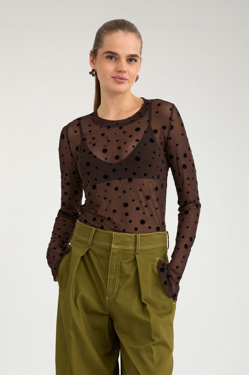 NÜMPH NUEVITA Longsleeve, chocolate plum