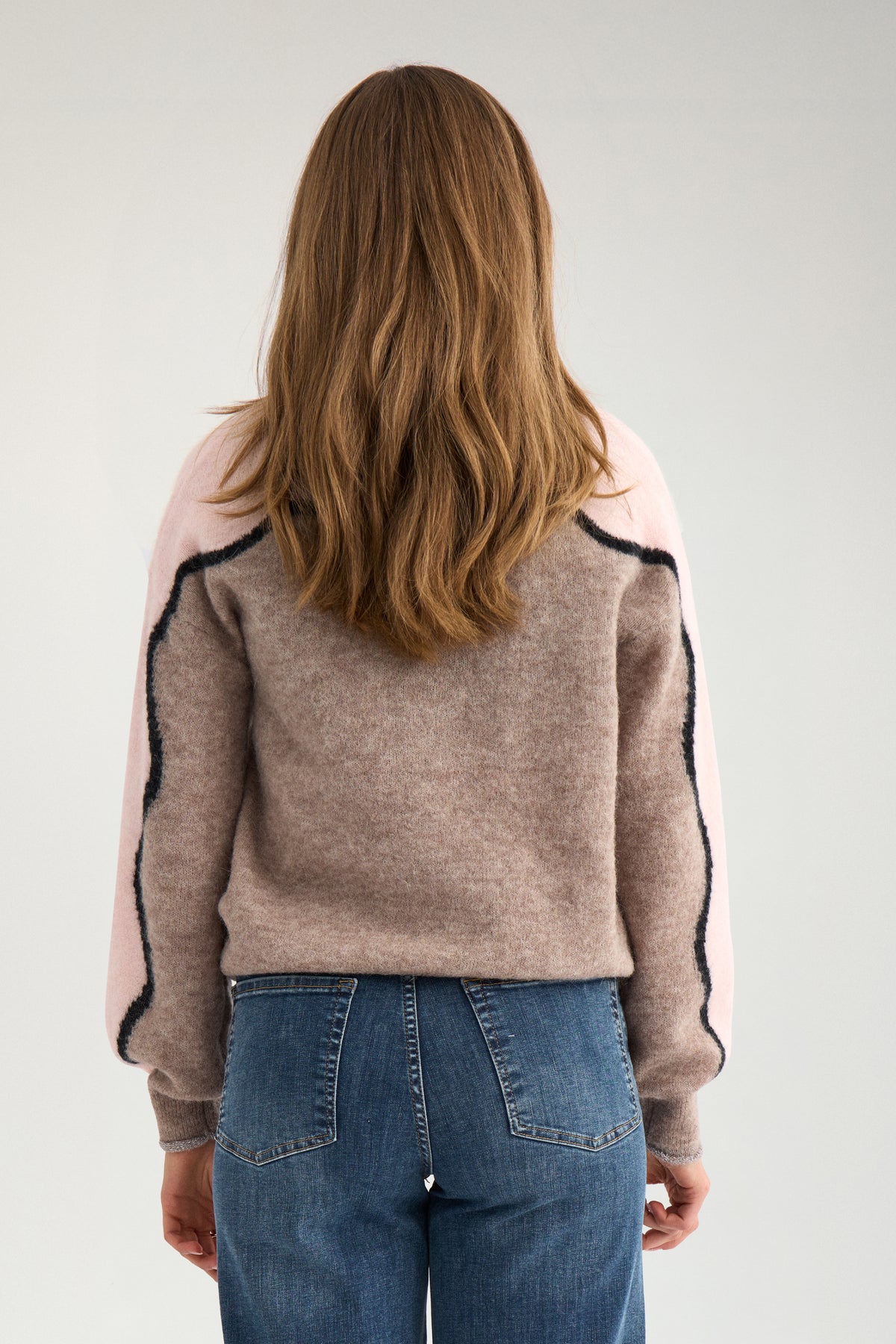 NÜMPH NURIETTE Pullover, taupe grey melange