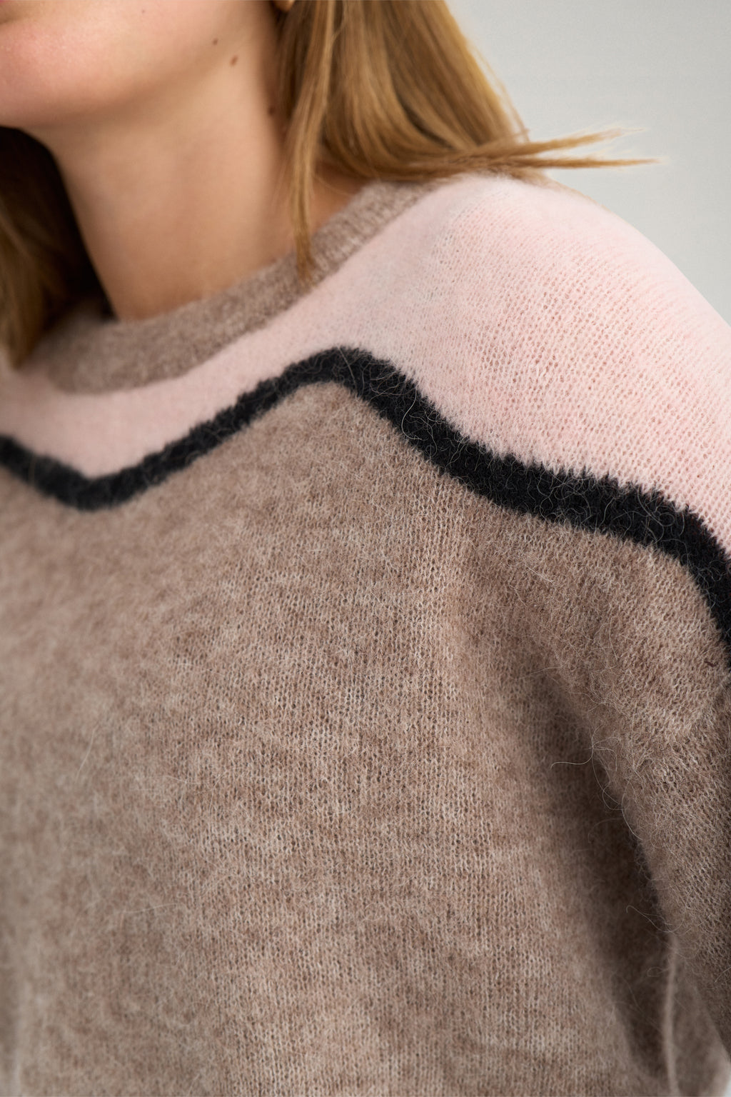 NÜMPH NURIETTE Pullover, taupe grey melange