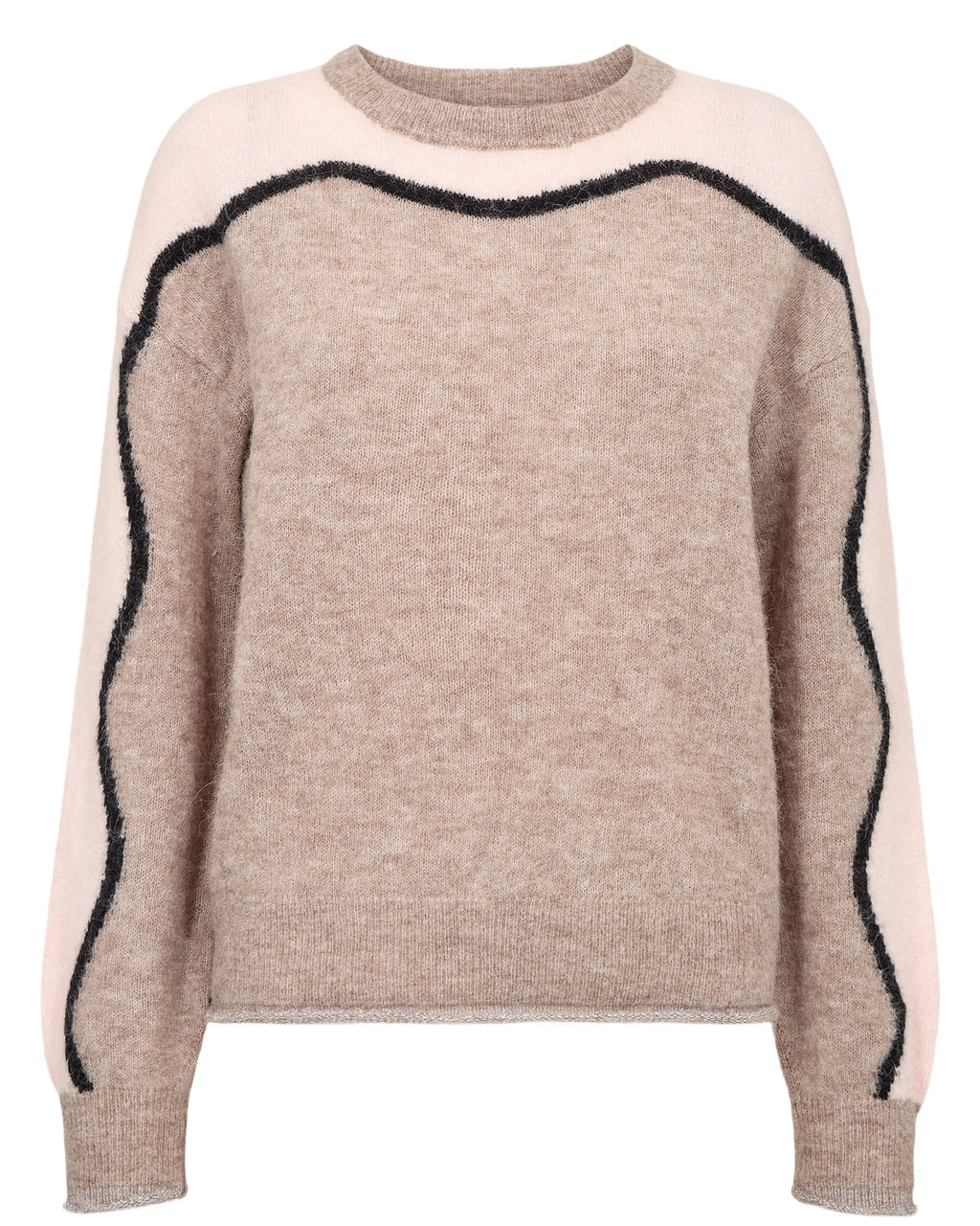 NÜMPH NURIETTE Pullover, taupe grey melange