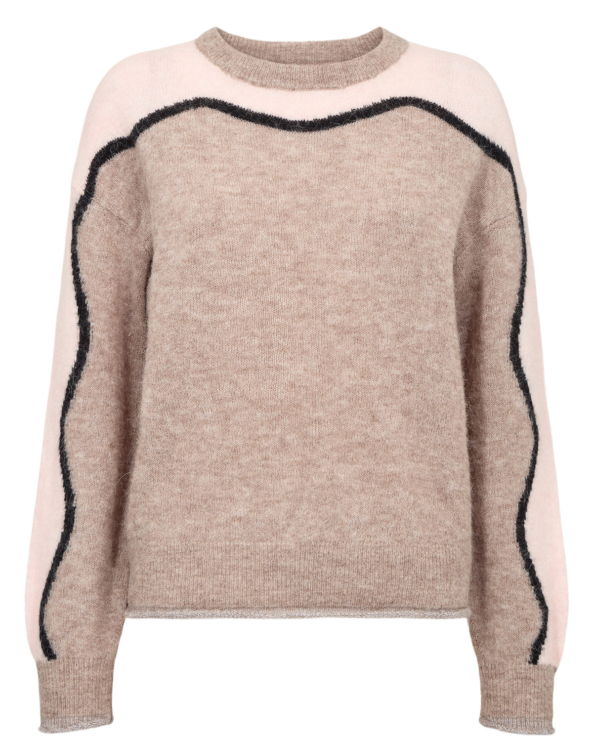 NÜMPH NURIETTE Pullover, taupe grey melange