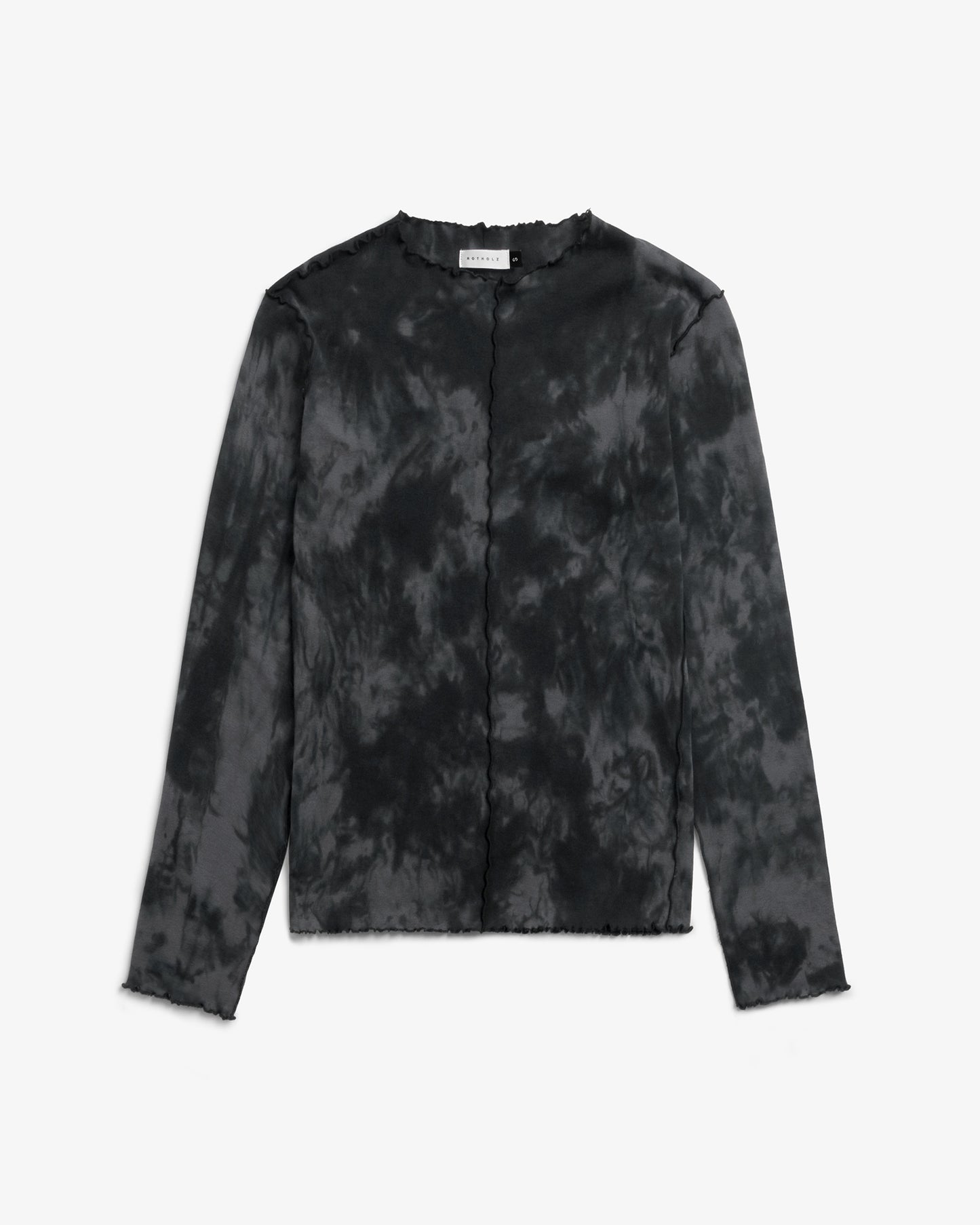 ROTHOLZ PIN-TUCKED Longsleeve, black tie dye