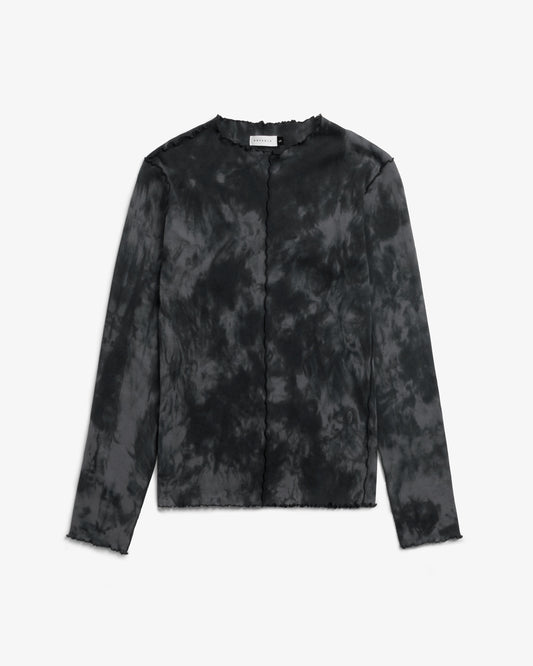 ROTHOLZ PIN-TUCKED Longsleeve, black tie dye