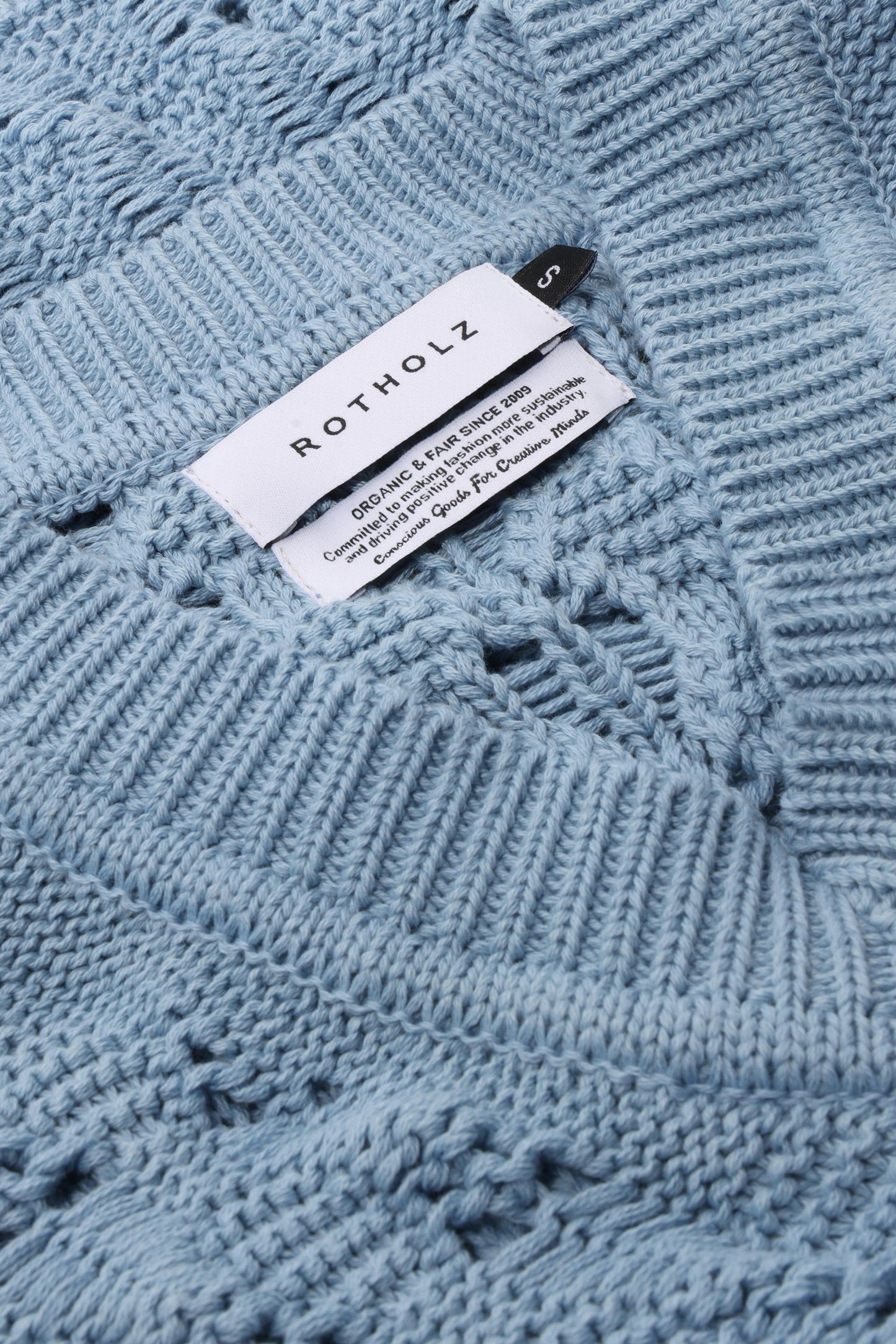 ROTHOLZ WIDE KNIT Top, soft blue