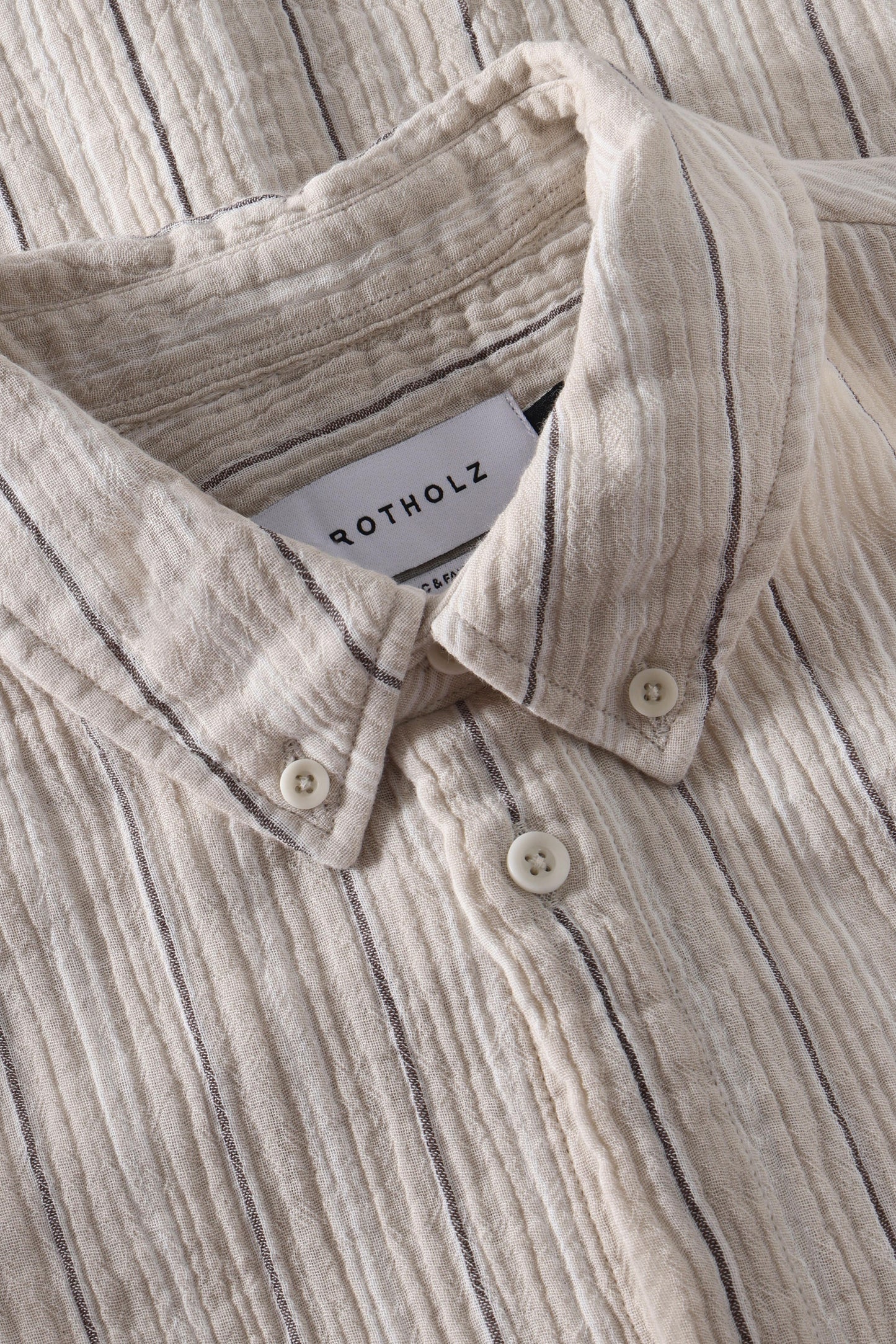 ROTHOLZ BUTTON-DOWN Bluse, sand stripe