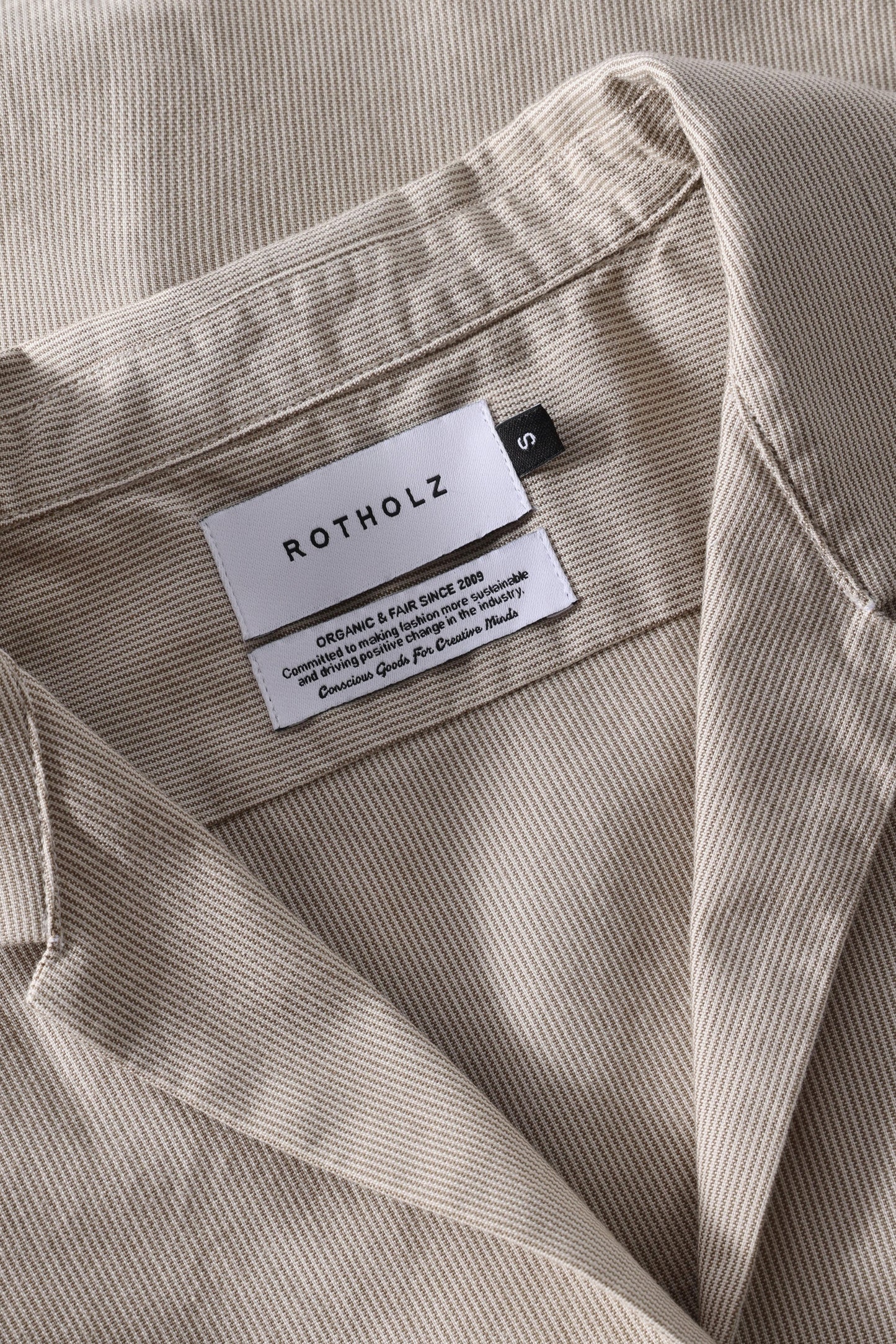 ROTHOLZ CROPPED BOWLING Shirt, beige stripe