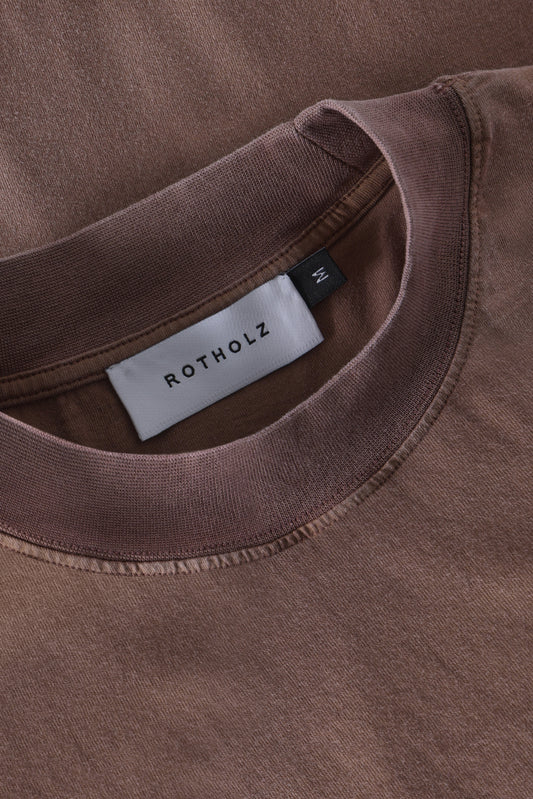 ROTHOLZ BIG COLLAR T-Shirt, faded brown