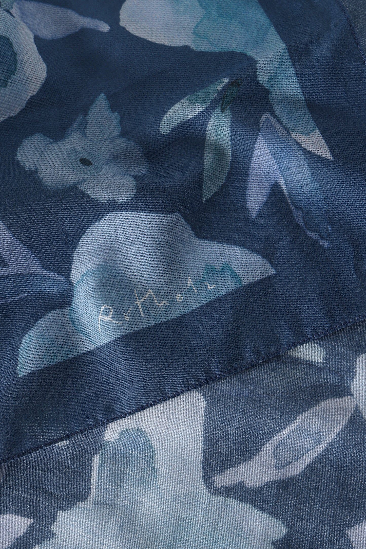 ROTHOLZ FLOWERY Bandana, navy flower